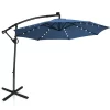 Costway 10FT Patio Offset Umbrella Solar Powered LED 360Degree Rotation Aluminum Blue -Outdoor Decoration Store GUEST 2086c096 1d80 40b1 9ba0 56f035594e8b