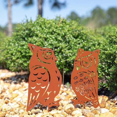 Homarden Metal Owl Shaped Animal Yard Set For Outside Decorations - 2 Piece - Copper 4 Homarden Metal Owl Shaped Animal Yard Set For Outside Decorations - 2 Piece - Copper - Image 2