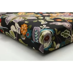 Set Of 2 Outdoor/Indoor 16" X 16" Squared Corners Seat Cushions Telfair Midnight Black - Pillow Perfect