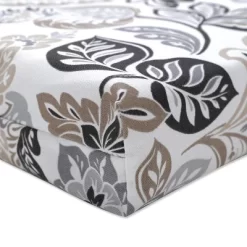 2pc Dailey Outdoor/Indoor Squared Chair Pads Pewter Black - Pillow Perfect