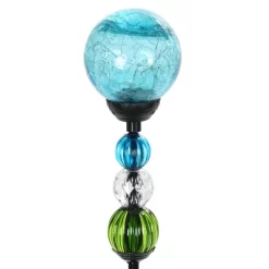 29.5" Crackle Glass Solar Ball And Beaded Stake Blue - Exhart 14 29.5" Crackle Glass Solar Ball And Beaded Stake Blue - Exhart -Outdoor Decoration Store GUEST 21821a31 61d5 45fe 8306 f4ba866820b9