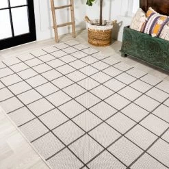 Grid Modern Squares Indoor/Outdoor Area Rug - JONATHAN Y -Outdoor Decoration Store GUEST 21e2e804 f8fc 4d81 89a2 ecdf2114492c