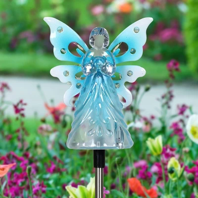 33.85" Acrylic Solar Angel Stake Blue - Exhart 4 33.85" Acrylic Solar Angel Stake Blue - Exhart - Image 2