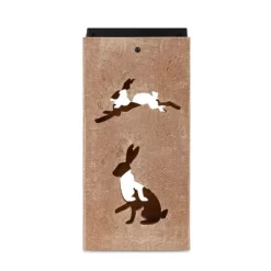 Techko Maid LED Solar 10.8" Portable Rabbit Cut Out Decorative Outdoor Lantern Clear