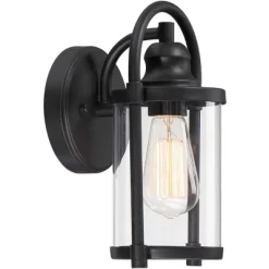 John Timberland Rustic Farmhouse Outdoor Wall Light Fixtures Set Of 2 Black 10 1/4" Clear Glass For Exterior Barn Deck House Porch Yard Patio Outside -Outdoor Decoration Store GUEST 26dbd787 db5f 44e6 8b25 ab06e254a406