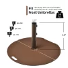 Costway Patio 50LBS Umbrella Base Market Umbrella Stand Wheels Handle Brown -Outdoor Decoration Store GUEST 26e82f07 bfc8 457f 9cfd 1954d69a28e3