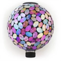 11" Solar Mosaic Iron/Glass Gazing Globe With Stand Pink - Alpine Corporation -Outdoor Decoration Store GUEST 2aaa3bf2 f87c 4a10 ab48 5954e01e344b