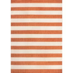 Negril Two-Tone Wide Stripe Indoor/Outdoor Area Rug - JONATHAN Y