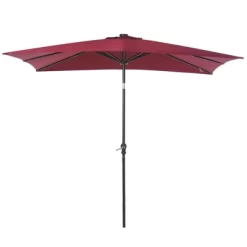 Outsunny 9' X 7' Patio Umbrella Outdoor Table Market Umbrella With Crank, Solar LED Lights, 45° Tilt, Push-Button Operation, For Deck, Backyard, Pool And Lawn -Outdoor Decoration Store GUEST 2b0e8965 132a 4115 8b04 462bca7bff53