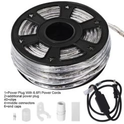 Costway 100' 2 Wire LED Rope Light Christmas Decorative Party In/Outdoor 110V Cool White -Outdoor Decoration Store GUEST 2be6f237 245e 4873 9a07 972db94e124e