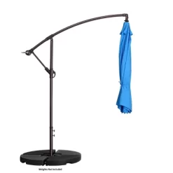 Fleming Supply Swivel Patio Umbrella With Offset Pole - 10', Blue