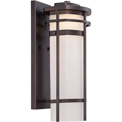 Possini Euro Design Theola Modern Outdoor Wall Light Fixture Bronze LED 16 1/4" Etched Glass Shade For Post Exterior Barn Deck House Porch Yard Patio 6 Possini Euro Design Theola Modern Outdoor Wall Light Fixture Bronze LED 16 1/4" Etched Glass Shade For Post Exterior Barn Deck House Porch Yard Patio - Image 4