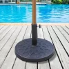 Outsunny 18" 26 Lbs Round Resin Umbrella Base Stand Market Parasol Holder With Beautiful Decorative Pattern & Easy Setup, For Φ1.5", Φ1.89" Pole, For Lawn, Deck, Backyard, Garden, Bronze -Outdoor Decoration Store GUEST 2d31b854 2355 4be6 a780 5262fa7b7838