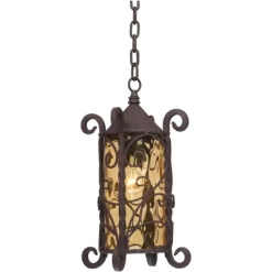 John Timberland Casa Seville Vintage Rustic Outdoor Hanging Light Dark Walnut Scroll 15" Champagne Water Glass For Post Exterior Barn Deck House Porch -Outdoor Decoration Store GUEST 2d3b5c60 56e4 4130 b671 d9b73fdfc8f8