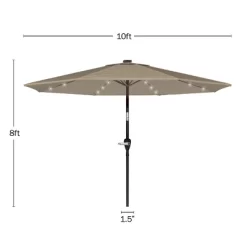 Nature Spring Tilting Patio Umbrella With Solar LED Lights - 10', Sand -Outdoor Decoration Store GUEST 2ddc9ec4 a64c 490e 99c9 9cccff89496d