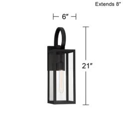 John Timberland Modern Outdoor Wall Light Fixture Deep Black 21" Clear Glass For Post Exterior Barn Deck House Porch Yard Patio -Outdoor Decoration Store GUEST 2e32ccb2 5abe 41d9 81dd c67aebb2b6f4