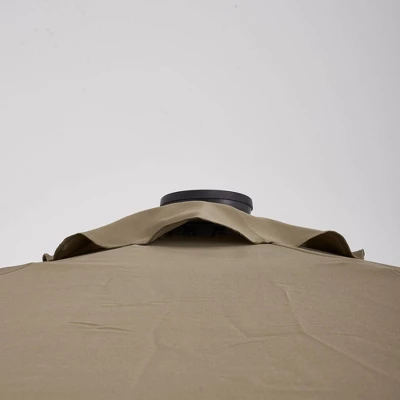 9' X 9' Solar LED Patio Umbrella With Tilt Adjustment And Crank Lift Brown - Wellfor 5 9' X 9' Solar LED Patio Umbrella With Tilt Adjustment And Crank Lift Brown - Wellfor - Image 3