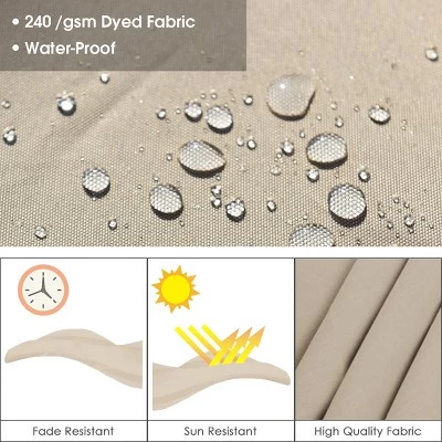 Costway 11' Patio Cantilever Offset Umbrella 360 Degrees Rotation Aluminum Tilt Base 8 Costway 11' Patio Cantilever Offset Umbrella 360 Degrees Rotation Aluminum Tilt Base - Image 6