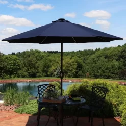 Sunnydaze Decor Sunnydaze Outdoor Aluminum Sunbrella Patio Umbrella With Solar LED Light Bars And Tilt - 9' -Outdoor Decoration Store GUEST 31b4909d c54b 4f69 8513 63783ca3c10b