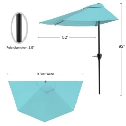 Nature Spring Half Canopy Patio Umbrella - 9', Blue -Outdoor Decoration Store GUEST 31cce48a bce7 4844 8a80 2f9e18d46701