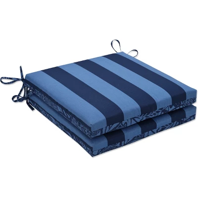 Set Of 2 Outdoor/Indoor Squared Corners Seat Cushions Maven/Preview - Pillow Perfect 3 Set Of 2 Outdoor/Indoor Squared Corners Seat Cushions Maven/Preview - Pillow Perfect