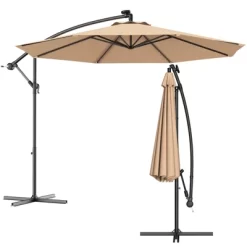 Tangkula 10' Patio Solar Umbrella LED Sun Shade Offset W/Base -Outdoor Decoration Store GUEST 3415d8a2 d4f4 4ba5 a450 486fbe1b6e01