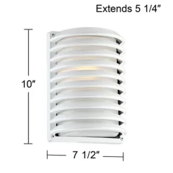 John Timberland Modern Industrial Outdoor Wall Light Fixture White Grid 10" Frosted Glass For Post Exterior Barn Deck House Porch Yard Posts Patio -Outdoor Decoration Store GUEST 34db0969 41b8 491c 8057 67f47e72d57d