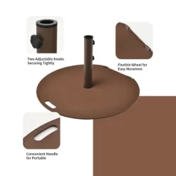 Costway Patio 50LBS Umbrella Base Market Umbrella Stand Wheels Handle Brown 18 Costway Patio 50LBS Umbrella Base Market Umbrella Stand Wheels Handle Brown -Outdoor Decoration Store GUEST 35421fff ae10 46f7 bc5b f7b95dc1efde
