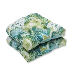 Key Cove Floral 2pc Outdoor Seat Cushion Set Green - Pillow Perfect -Outdoor Decoration Store GUEST 356e8c62 20bd 488b bf71 f1723603b355
