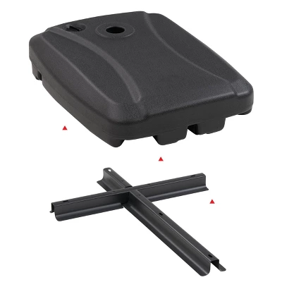 136.8lbs Rectangular Patio Umbrella Base With Wheels Gray - CorLiving 6 136.8lbs Rectangular Patio Umbrella Base With Wheels Gray - CorLiving - Image 4