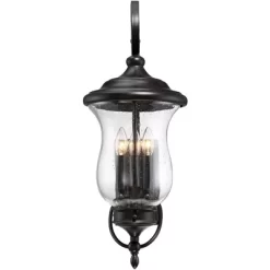 Franklin Iron Works Carriage Outdoor Wall Light Fixture Bronze LED 26 3/4" Clear Seedy Glass For Post Exterior Barn Deck House Porch Yard Posts Patio -Outdoor Decoration Store GUEST 35dcd495 439d 4a09 9d49 7fcd4dfd9f0e