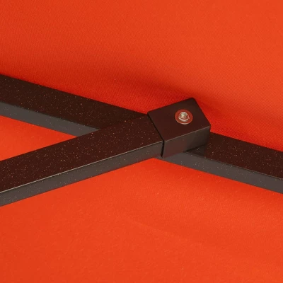 7.5' X 7.5' Solar LED Patio Umbrella Orange - Wellfor 8 7.5' X 7.5' Solar LED Patio Umbrella Orange - Wellfor - Image 6