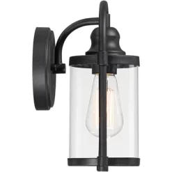 John Timberland Rustic Farmhouse Outdoor Wall Light Fixtures Set Of 2 Black 10 1/4" Clear Glass For Exterior Barn Deck House Porch Yard Patio Outside -Outdoor Decoration Store GUEST 3768df9d aece 449a a535 81fd57ccdbbc