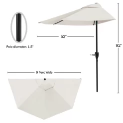 Nature Spring Half-Canopy Umbrella For Patios - 52" X 108" X 92", Tan -Outdoor Decoration Store GUEST 377cf4ee c4b9 4396 8c6f f0e0088755dc