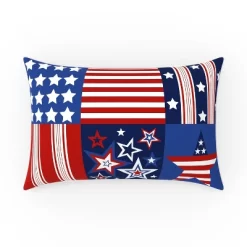 12"x18" Outdoor/Indoor Patriotic Truck Lumbar Throw Pillow Red - Pillow Perfect