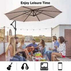 Costway 10' Hanging Umbrella Patio Sun Shade Offset Outdoor Market W/t Cross Base Beige 17 Costway 10' Hanging Umbrella Patio Sun Shade Offset Outdoor Market W/t Cross Base Beige -Outdoor Decoration Store GUEST 386e6746 9f5c 455d 862b eed28fb46d77