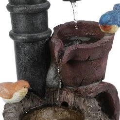 LuxenHome Resin Farmhouse Barrel And Water Pump Outdoor Fountain -Outdoor Decoration Store GUEST 38ce4102 35ca 45e3 a4fa 720b726b6f27