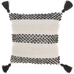 18"x18" Woven Loops Striped Square Throw Pillow With Tassels - Mina Victory -Outdoor Decoration Store GUEST 3e557057 0b4b 47ec b3d8 b64dfdb1323f