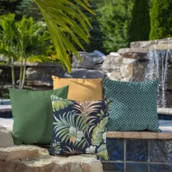 2pk Simone Tropical Outdoor Throw Pillows Blue - Arden Selections -Outdoor Decoration Store GUEST 3f8099d6 0b1d 46b7 89c6 0f5bbb4c3473