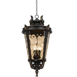 John Timberland Casa Marseille Vintage Rustic Outdoor Hanging Light Veranda Bronze 30" Champagne Hammered Glass Damp Rated For Post Exterior Barn -Outdoor Decoration Store GUEST 402394aa b9f7 49e1 a10e 251b625ec959