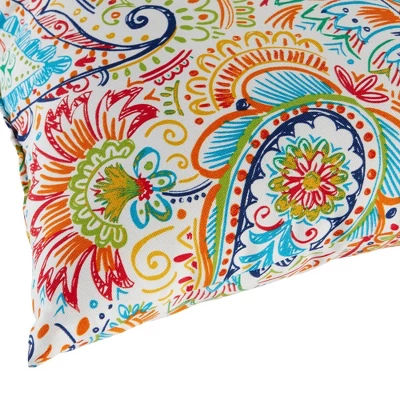 Set Of 2 Jamboree Paisley Outdoor Square Throw Pillows - Kensington Garden 4 Set Of 2 Jamboree Paisley Outdoor Square Throw Pillows - Kensington Garden - Image 2