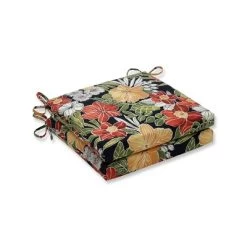 2pc Clemens Noir Squared Edge Seat Cushions Black - Pillow Perfect -Outdoor Decoration Store GUEST 4097815e 8790 4b40 8cbf 1332ff86b836