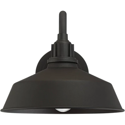 Franklin Iron Works Arnett Rustic Industrial Farmhouse Outdoor Barn Light Fixtures Set Of 2 Black Gooseneck 10 1/2" For Exterior Deck House Porch Yard 6 Franklin Iron Works Arnett Rustic Industrial Farmhouse Outdoor Barn Light Fixtures Set Of 2 Black Gooseneck 10 1/2" For Exterior Deck House Porch Yard - Image 4