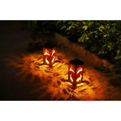 Techko Maid LED Solar 10.8" Portable Rabbit Cut Out Decorative Outdoor Lantern Clear 10 Techko Maid LED Solar 10.8" Portable Rabbit Cut Out Decorative Outdoor Lantern Clear - Image 8