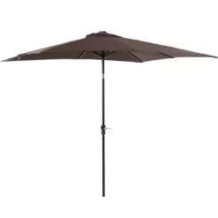 Outsunny 9' X 7' Patio Umbrella Outdoor Table Market Umbrella With Crank, Solar LED Lights, 45° Tilt, Push-Button Operation, For Deck, Backyard, Pool And Lawn -Outdoor Decoration Store GUEST 445fe1a6 2ea0 4c87 b13d 85d9f5a7c605