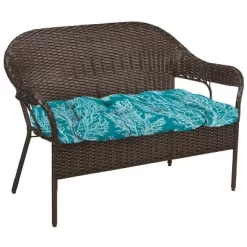 Outdoor Wicker Loveseat Cushion In Seacoral Turquoise - Jordan Manufacturing 12 Outdoor Wicker Loveseat Cushion In Seacoral Turquoise - Jordan Manufacturing -Outdoor Decoration Store GUEST 44f57392 7fd5 47ba b16c d3f97de3c733