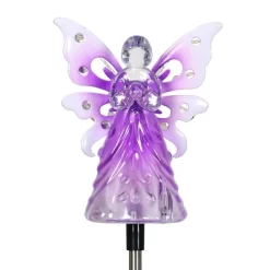 33.85" Acrylic Solar Angel Stake Purple - Exhart -Outdoor Decoration Store GUEST 4574e95b 7c0c 45f4 b0e2 9e24de4bd5b6