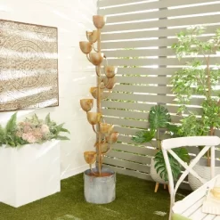 75" Metal Rustic Fountain Copper - Olivia & May