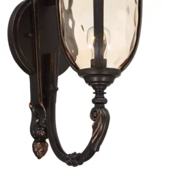 John Timberland Bellagio Vintage Rustic Outdoor Wall Light Fixture Veranda Bronze 26" Amber Hammered Glass For Post Exterior Barn Deck House Porch -Outdoor Decoration Store GUEST 458b7925 1fd6 4b60 92df a0604be31626