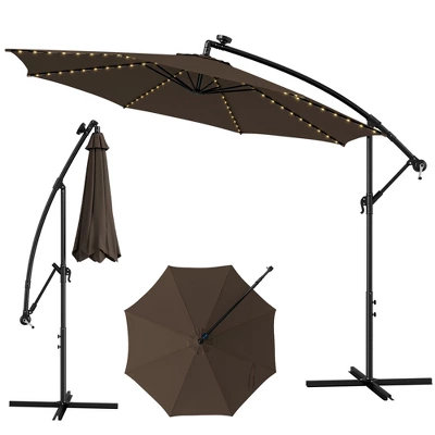 Costway 10FT Patio Solar-Lighted 112 LED Cantilever Offset Umbrella Crank Tilt Outdoor 12 Costway 10FT Patio Solar-Lighted 112 LED Cantilever Offset Umbrella Crank Tilt Outdoor - Image 10